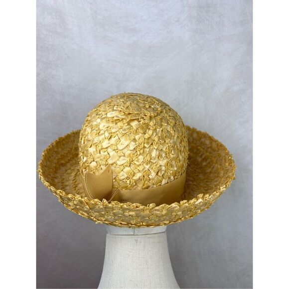 Vintage 1960s Mod Straw Woven Hat - Picture 6 of 7